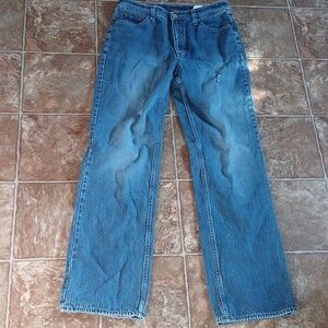 Eddie Bauer Quilted jeans lightly distressed Natural fit women's Tall size 8